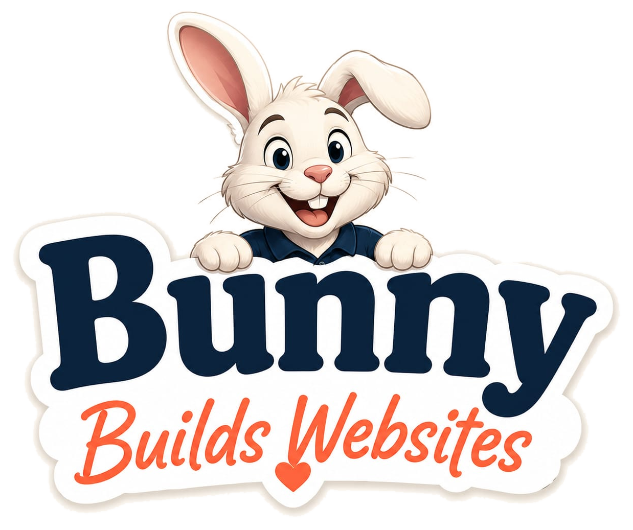 Bunny Builds Websites logo with Bunny popping over the sign