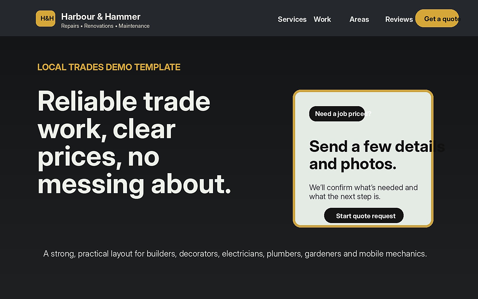 Preview of the Bold Trades template