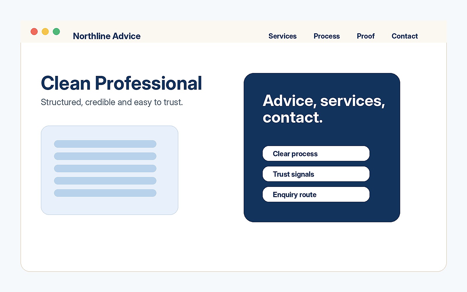 Preview of the Clean Professional template