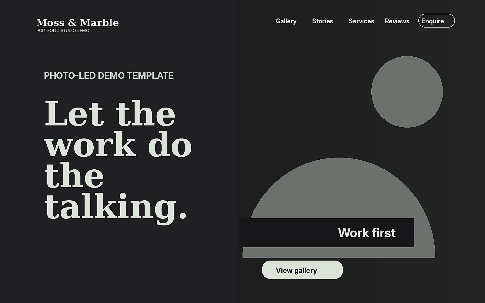 Preview of the Photo-Led Portfolio template