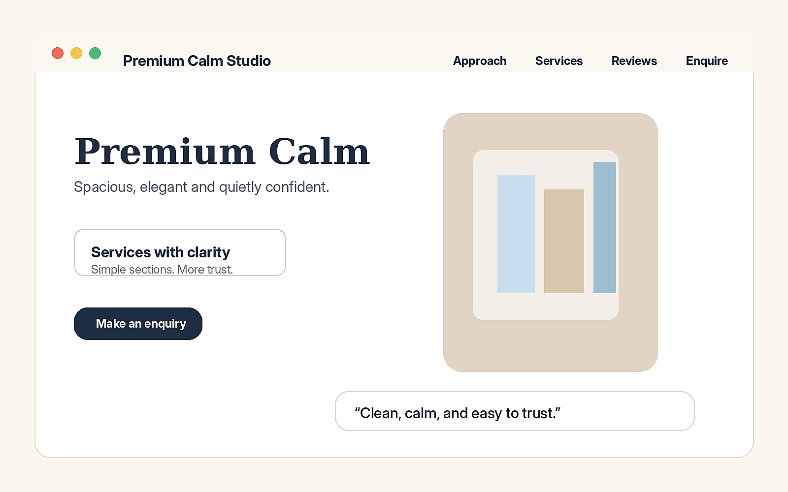 Preview of the Premium Calm template