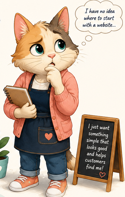 Bunny toolkit bag with website tabs for home, services, reviews, contact, Google and launch